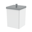 Ver imagem 1 de Lixeira Quadrada 6,5 Litros Ref.530 - Branco/cromado