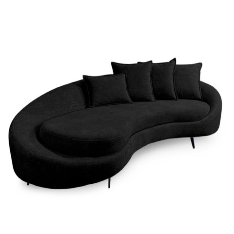 Sofá 3 Lugares 2,30m Living Orgânico Medelim - Élpis Móveis - Boucle Preto