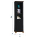 Ver imagem 6 de Estante Torre 02 Prateleiras 1 Gaveta 1 Porta Pés Luiz Xv 50104 - Preto/imbuia Glazer