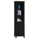 Ver imagem 1 de Estante Torre 02 Prateleiras 1 Gaveta 1 Porta Pés Luiz Xv 50104 - Preto/imbuia Glazer