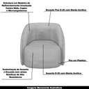 Ver imagem 3 de Conjunto Decorativo Sofá 240cm e Poltrona Clarke com Puff Round Veludo Cinza Claro - Gran Belo