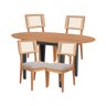 Conjunto Mesa Oval Extensível com 4 Cadeiras Mdf Estofadas Bege Dalla Costa - 1