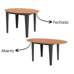 Conjunto Mesa Oval Extensível com 4 Cadeiras Mdf Estofadas Bege Dalla Costa - 2