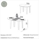 Ver imagem 4 de Conjunto Mesa Oval Extensível com 4 Cadeiras Mdf Estofadas Bege Dalla Costa
