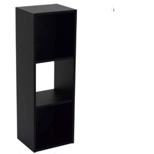 Estante de Livros 3 Nichos Mdf Preto