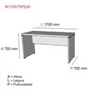 Ver imagem 2 de Escrivaninha Mesa Escritório Diretor PE40 170cm Nogueira Casa Blanca E Preto