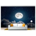 Ver imagem 1 de Papel de Parede Lua Noite Nuvens Estrelas 3d 7,50m² Lua32