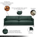 Ver imagem 3 de Sofá Decorativo Karine 3 Lugares Sala de Estar 210cm Pés em Aço Couro Verde Musgo G88 - Gran Belo