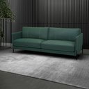 Ver imagem 1 de Sofá Decorativo Karine 3 Lugares Sala de Estar 210cm Pés em Aço Couro Verde Musgo G88 - Gran Belo
