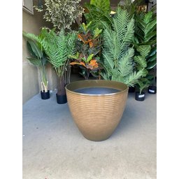 Vaso de Planta Grande Decorativo para Sala Auto Brilho 47cm (liso/marrom-claro) - 4