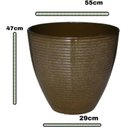 Ver imagem 2 de Vaso de Planta Grande Decorativo para Sala Auto Brilho 47cm (liso/marrom-claro)