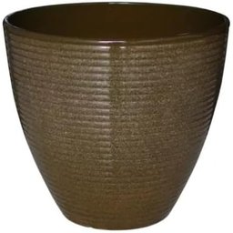 Vaso de Planta Grande Decorativo para Sala Auto Brilho 47cm (liso/marrom-claro) - 1