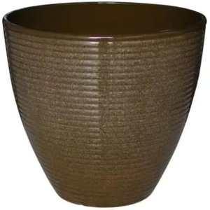 Vaso de Planta Grande Decorativo para Sala Auto Brilho 47cm (liso/marrom-claro)