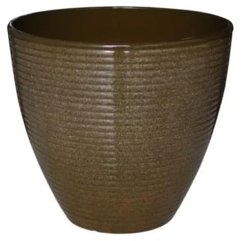 Vaso de Planta Grande Decorativo para Sala Auto Brilho 47cm (liso/marrom-claro)