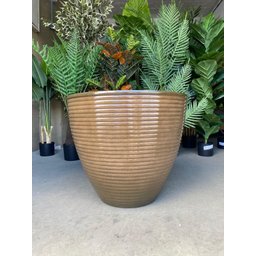 Vaso de Planta Grande Decorativo para Sala Auto Brilho 47cm (liso/marrom-claro) - 3