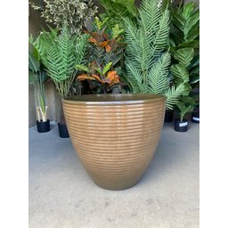 Vaso de Planta Grande Decorativo para Sala Auto Brilho 47cm (liso/marrom-claro) - 6