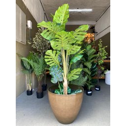 Vaso de Planta Grande Decorativo para Sala Auto Brilho 47cm (liso/marrom-claro) - 5