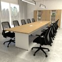Ver imagem 1 de Mesa de Reunião Mac Branco 3,80m X 1,10m 2 Caixas Tomadas F5