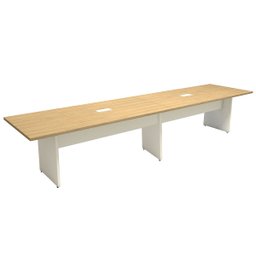 Mesa de Reunião Mac Branco 3,80m X 1,10m 2 Caixas Tomadas F5  - 2