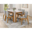 Ver imagem 1 de Conjunto de Mesa com 6 Cadeiras Opera Marrom/Marromle/Off White
