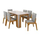 Ver imagem 2 de Conjunto de Mesa com 6 Cadeiras Opera Marrom/Marromle/Off White