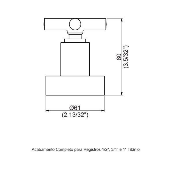 Acabamento para Registro DN15 Titânio Perflex - 3