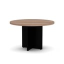 Ver imagem 1 de Mesa de Reunião para Escritório Redonda 120cm PE40 Preto/Noce Marromle com