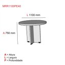 Ver imagem 2 de Mesa de Reunião para Escritório Redonda 120cm PE40 Preto/Nogueira Casa Blanca