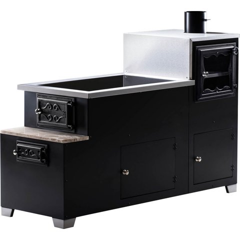 Fogão a Lenha Vicenza Esquerdo Chapa Vitro Preto HMD