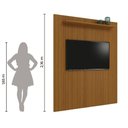 Ver imagem 2 de Painel para Tv até 75 Polegadas Ripado 3d Egeo C/ Prateleira 1,80m Cedro