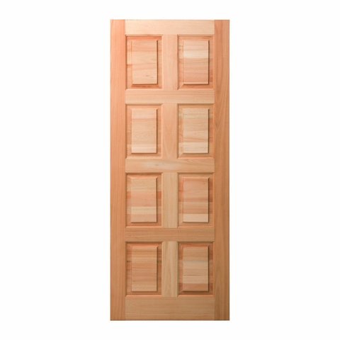 Folha de Porta Maciça em Eucalipto Acabamento Natural 210x72cm PM46 Custon Cruzeiro Portas