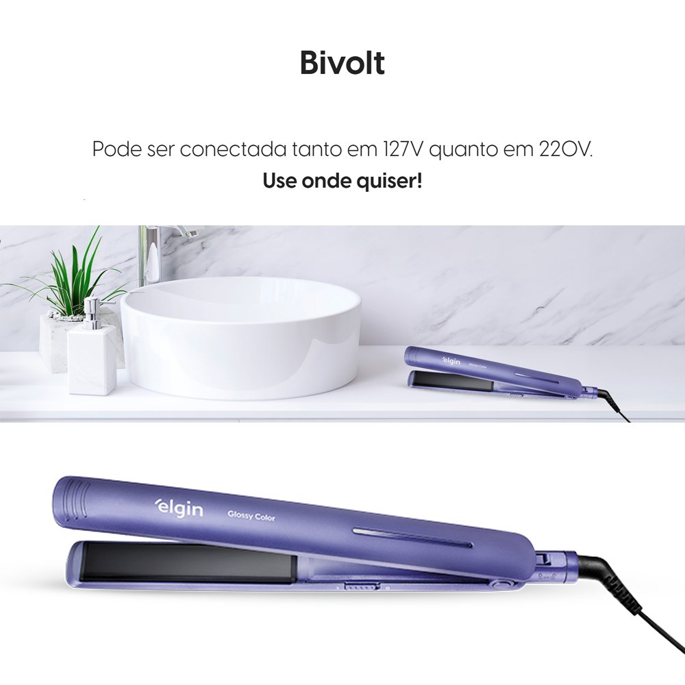 Prancha de Cabelo Glossy Color Bivolt Elgin - 6