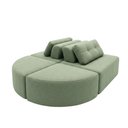 Ver imagem 1 de Sofá Modular Cielo 4 Lugares Design Orgânico Moderno 204cm Bouclê Verde Claro - Montanari's Decor