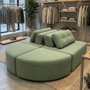 Ver imagem 3 de Sofá Modular Cielo 4 Lugares Design Orgânico Moderno 204cm Bouclê Verde Claro - Montanari's Decor