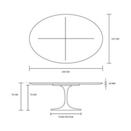 Mesa de Jantar Tulipa Saarinen Oval 244x137cm Laqueada - Branco - 4