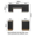 Ver imagem 4 de Armário de Cozinha Compacta 180cm Rustic/Preto Glamy Madesa 12