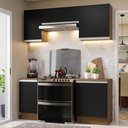 Ver imagem 1 de Armário de Cozinha Compacta 180cm Rustic/Preto Glamy Madesa 12