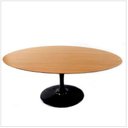 Ver imagem 1 de Mesa de Jantar Tulipa Saarinen Oval 244x137cm Tampo Madeira Freijó - Preto