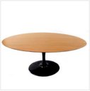 Ver imagem 1 de Mesa de Jantar Tulipa Saarinen Oval 244x137cm Tampo Madeira Freijó - Preto