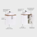 Ver imagem 3 de Gabinete para Banheiro com Cuba 60cm MDF Freijo com Branco Paris - On Móveis