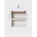 Ver imagem 5 de Gabinete para Banheiro com Cuba 60cm Mdf Freijo com Branco Paris - On Móveis