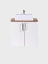 Ver imagem 6 de Gabinete para Banheiro com Cuba 60cm MDF Freijo com Branco Paris - On Móveis