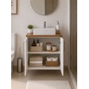Ver imagem 4 de Gabinete para Banheiro com Cuba 60cm MDF Freijo com Branco Paris - On Móveis