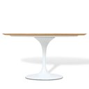 Ver imagem 1 de Mesa de Jantar Tulipa Saarinen Oval 244x137cm Tampo Madeira Freijó - Branco
