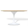 Mesa de Jantar Tulipa Saarinen Oval 244x137cm Tampo Madeira Freijó - Branco - 1