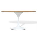 Ver imagem 1 de Mesa de Jantar Tulipa Saarinen Oval 244x137cm Tampo Madeira Freijó - Branco