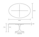 Ver imagem 3 de Mesa de Jantar Tulipa Saarinen Oval 244x137cm Tampo Madeira Freijó - Branco