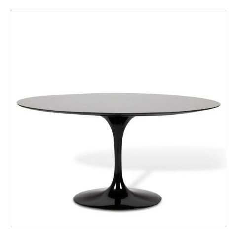 Mesa de Jantar Tulipa Saarinen Oval 235x122cm Laqueada - Preto