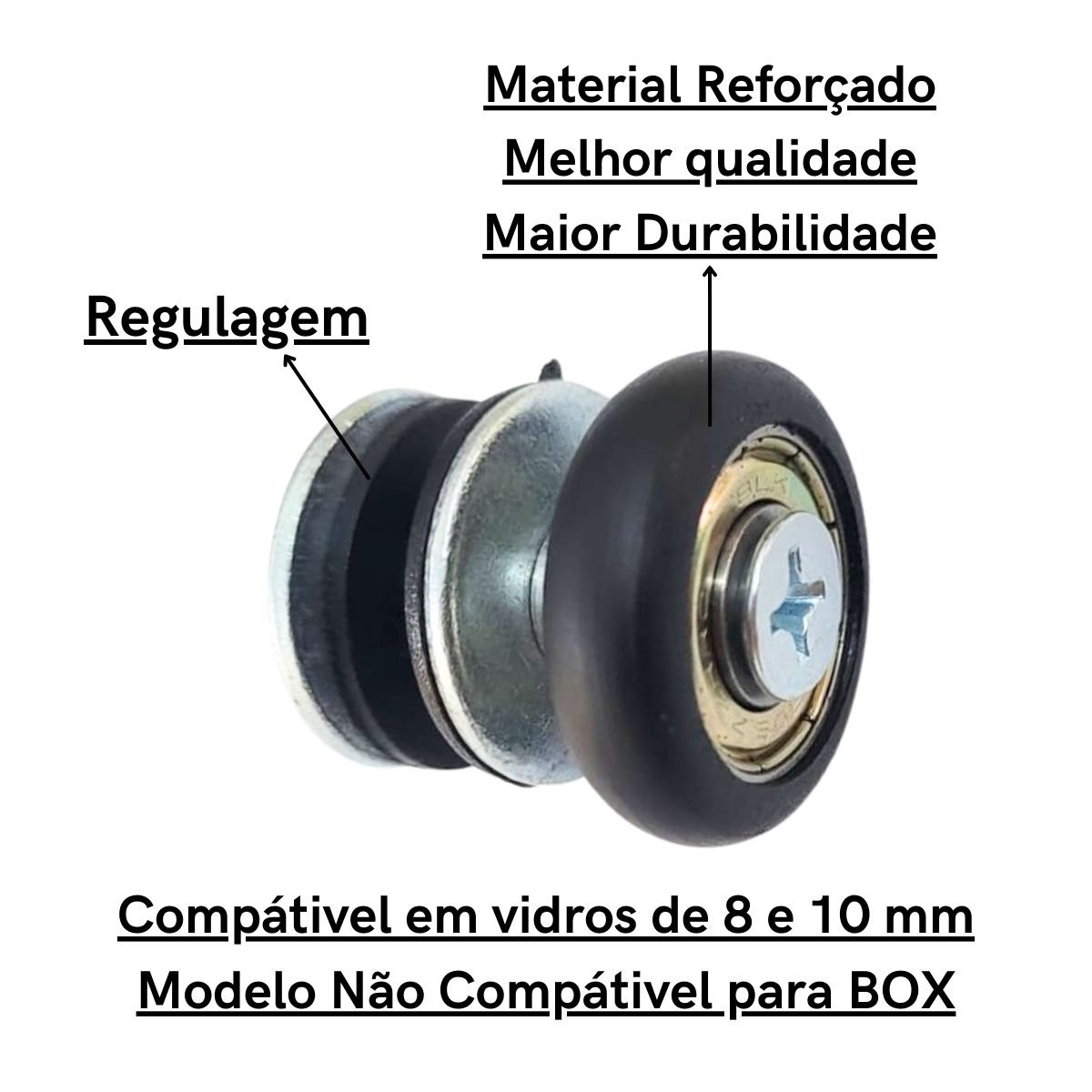 Kit 10 Roldanas com Regulagem Porta de Correr Janela Vidro - 2