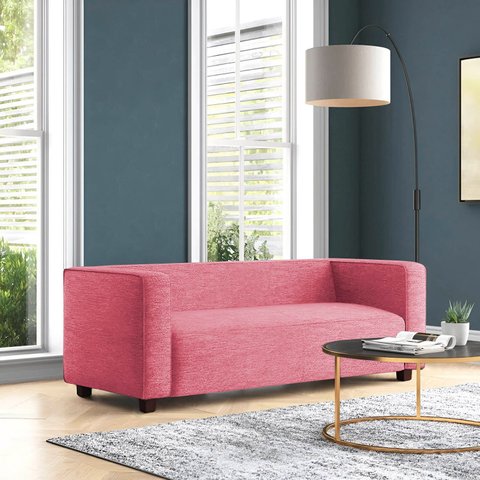Sofá Namoradeira Amsterdam 1,40m Suede Pink - Inova Decorações